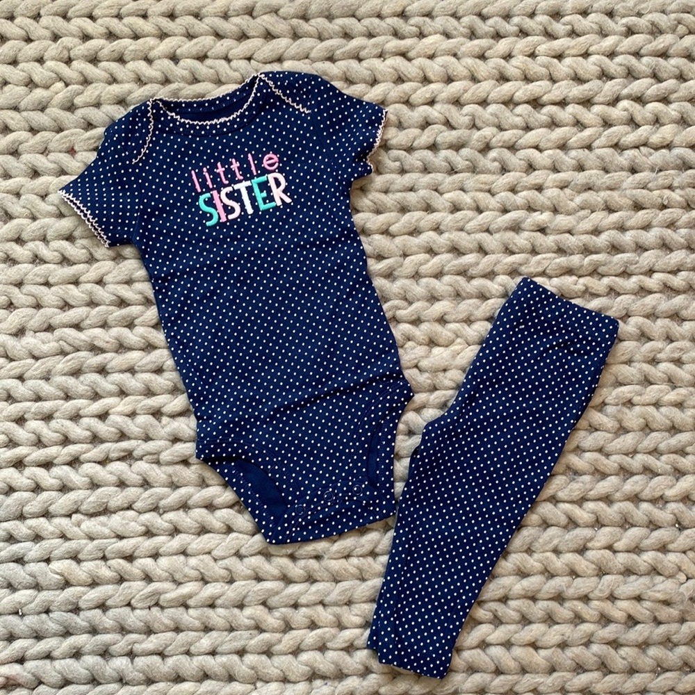 Carters little sister 3-6m set, NWOT